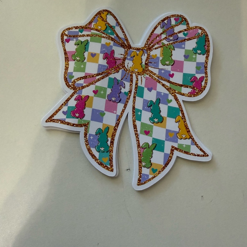 Rainbow color Easter  bow card stock car freshie‎ scent varie air freshener